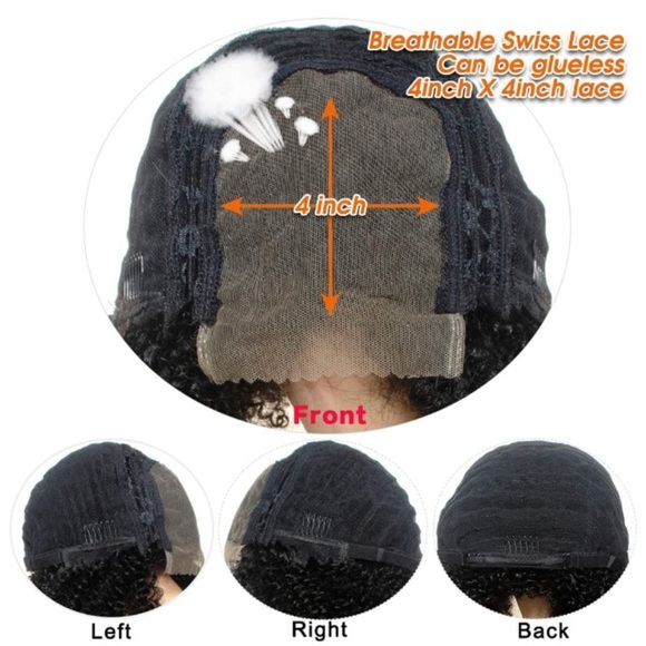 8” LaceFront Short Afro Kinky Curly Wigs